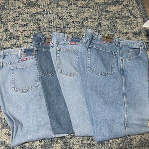 Light Blue Denim Jeans Wrangle 36x32 cotton jeans Regular Fit. Four pair